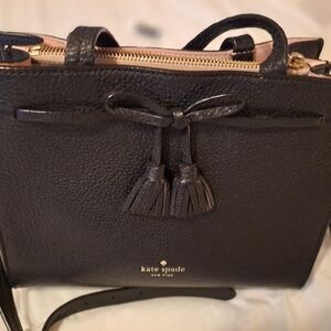 KATE SPADE Black Leather Handbag,EUC
